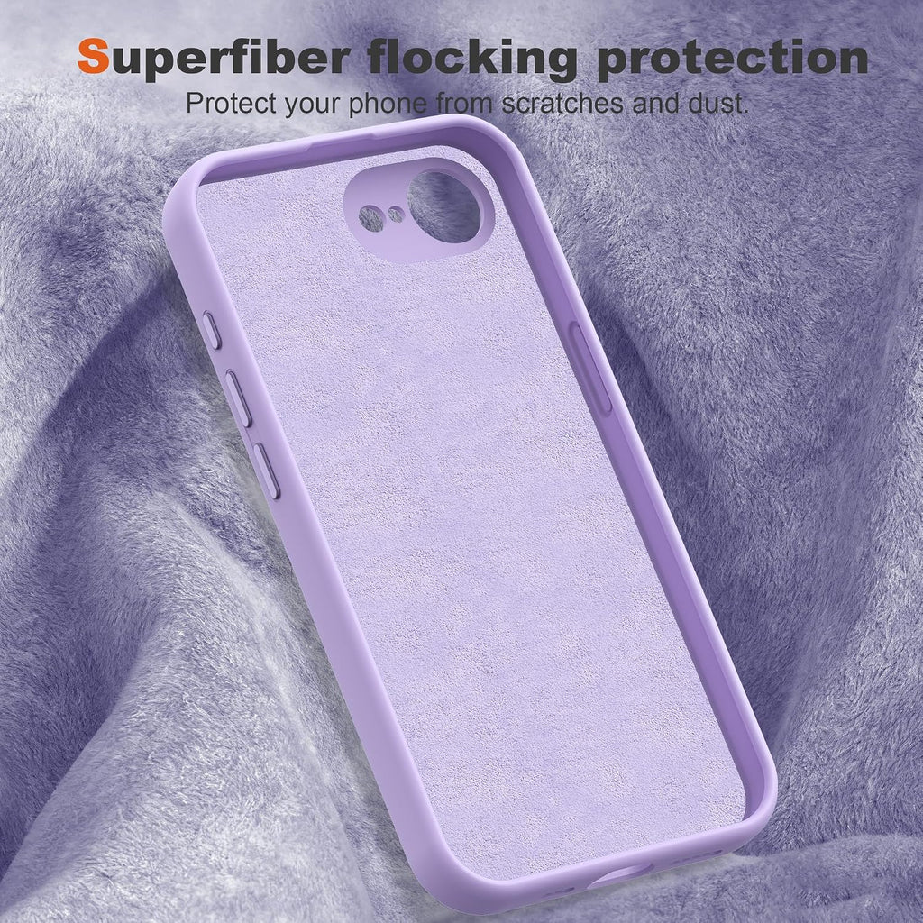 Case for iPhone 17E with 360°Spin Stand,6.1" Light Purple Magnetic 360°Spin Stand,Compatible with Mag-Safe,Soft Silicone 17E Case