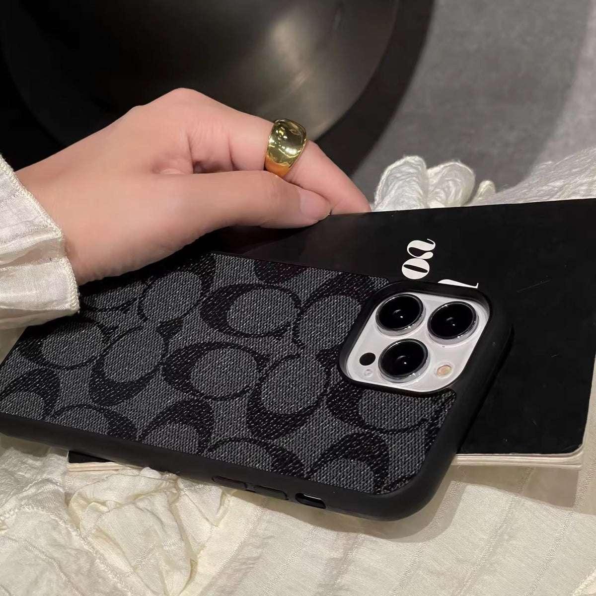 COACH BLACK iPhone Case